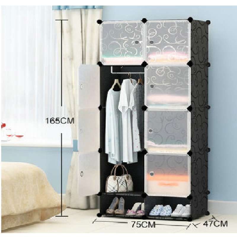 Jual Magic Wardrobe Lemari Baju Plastik Diy 8 Pintu Black Murah Mei 2021 Blibli