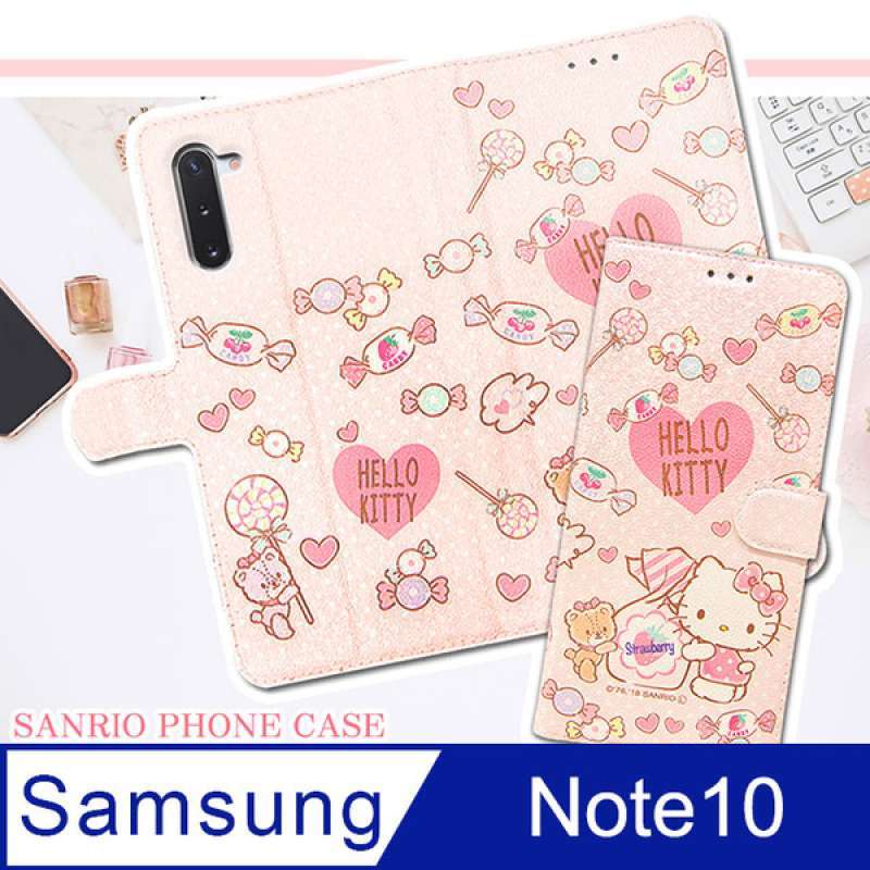 sanrio authorized hello kitty samsung galaxy note10 pink series painted magnetic leather phone case gummy candy