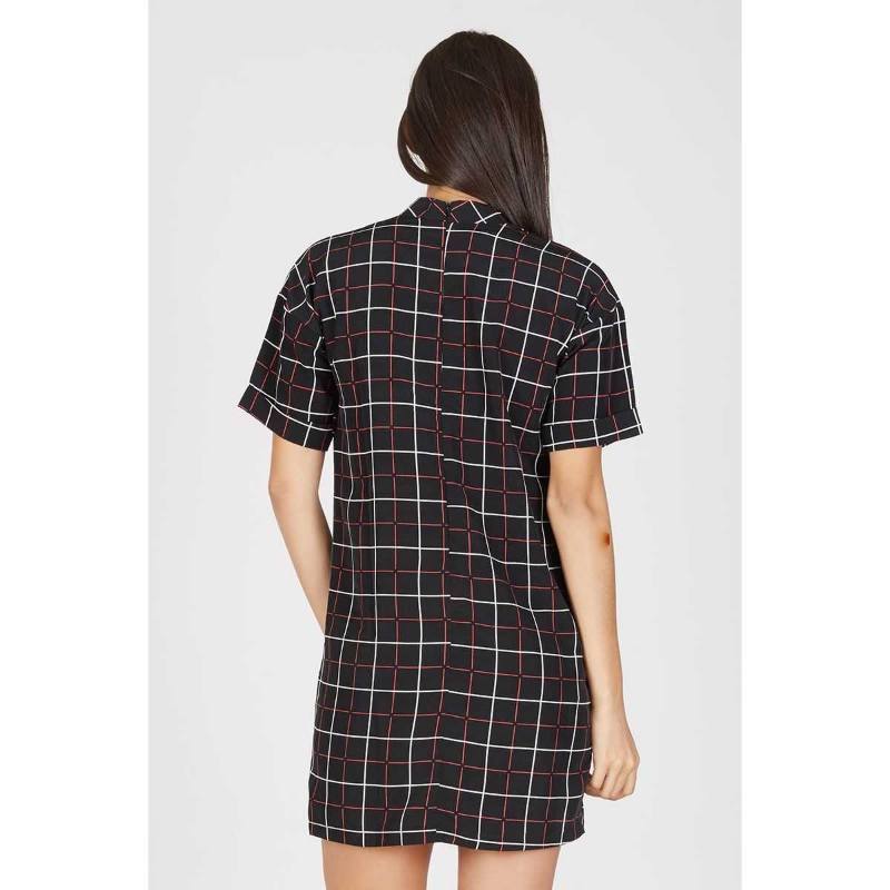 plaid black dress