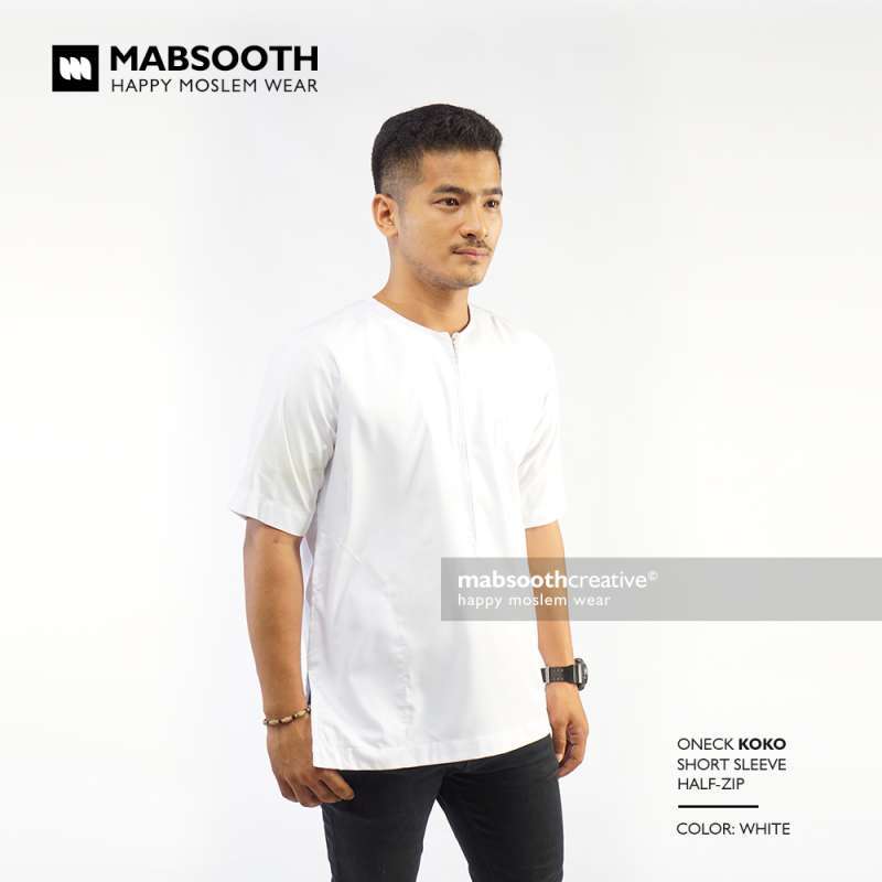 Jual Mabsooth Baju Koko Oneck Lengan Pendek Resleting Polos Online Januari 2021 Blibli