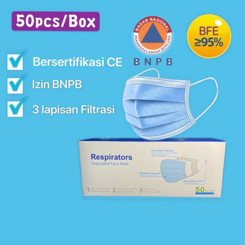 Download Jual Masker 3 Ply Respirator Disposable Face Mask 3 Ply Earloop Isi 50 Pcs Online November 2020 Blibli Com PSD Mockup Templates