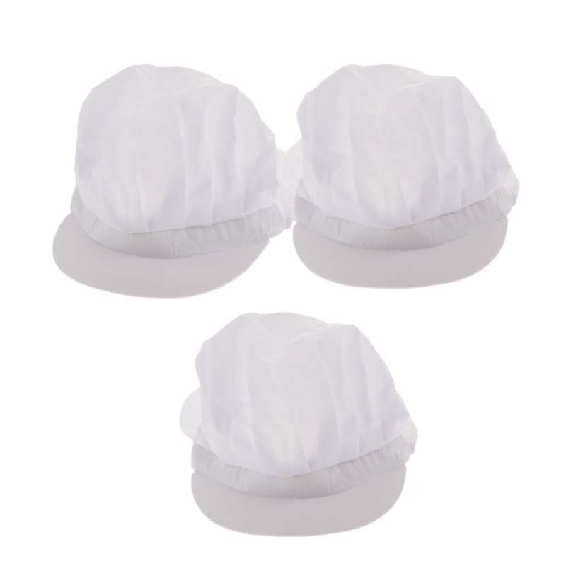 2xBlack Half Mesh Men Women Chef Hat Kitchen Cook Catering Baker Caps 