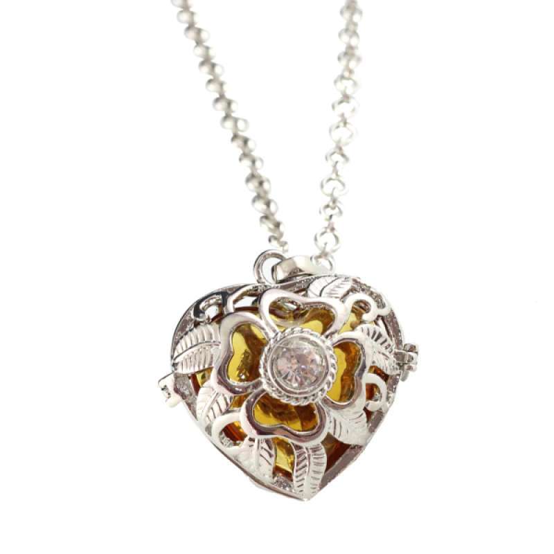 Promo Women Silver Locket Hollow Heart 