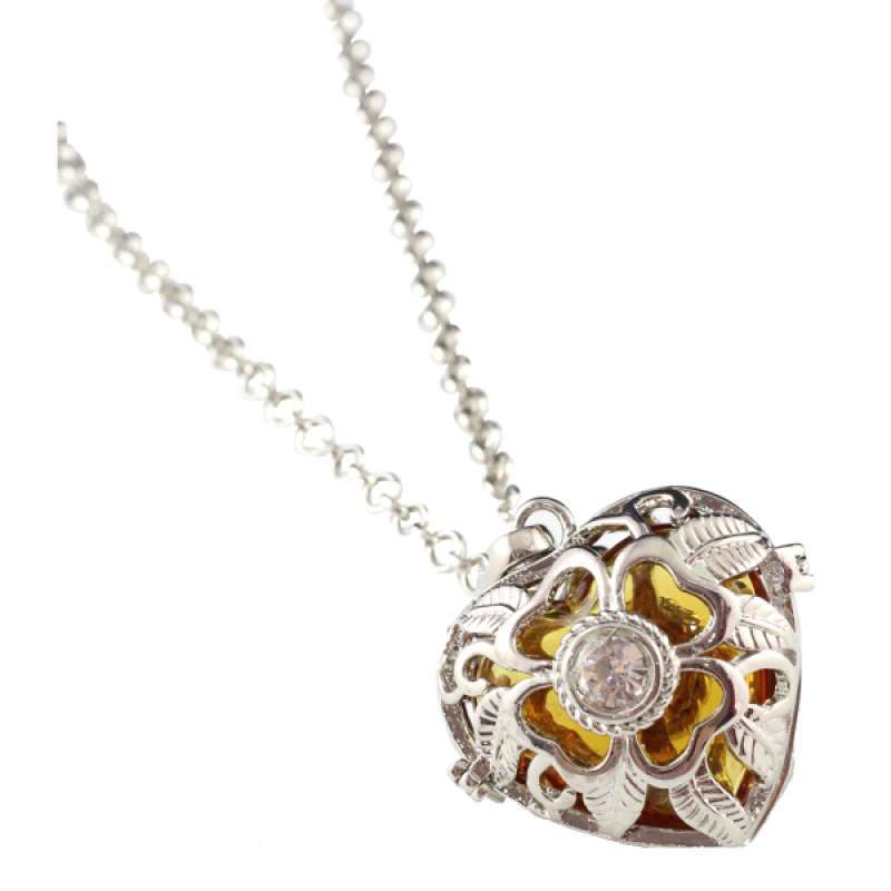 Promo Women Silver Locket Hollow Heart 