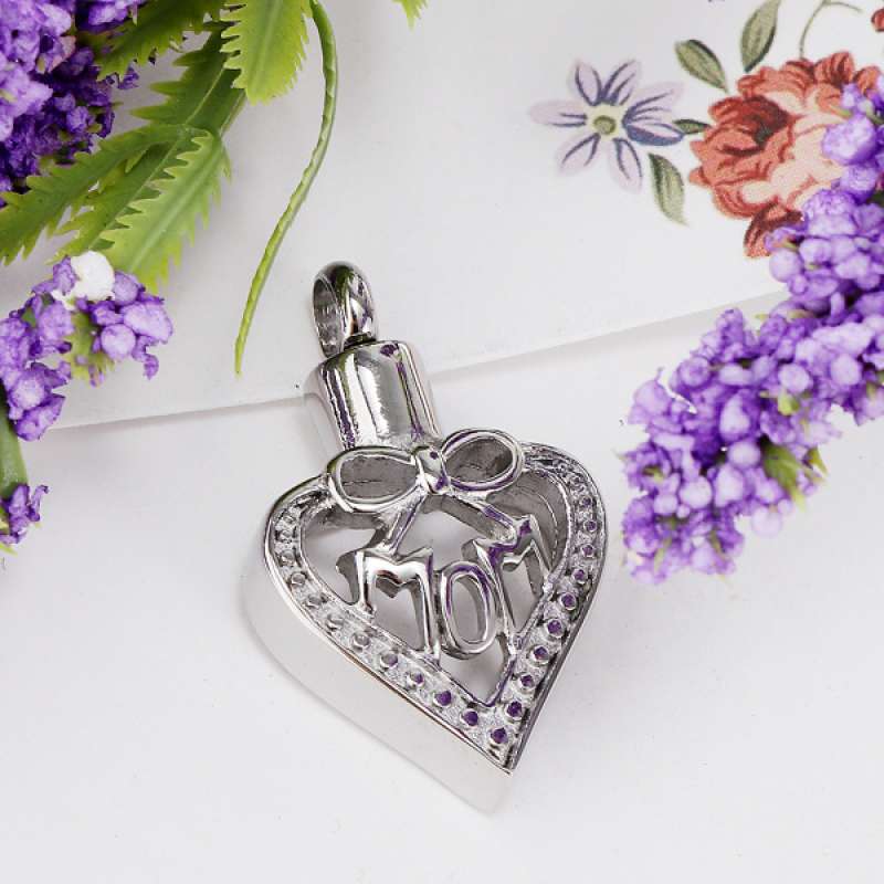 Jual Mom Memorial Charms Jewelry Love Heart Silver Stainless Steel Urn Pendant Terbaru Juni 2021 Blibli