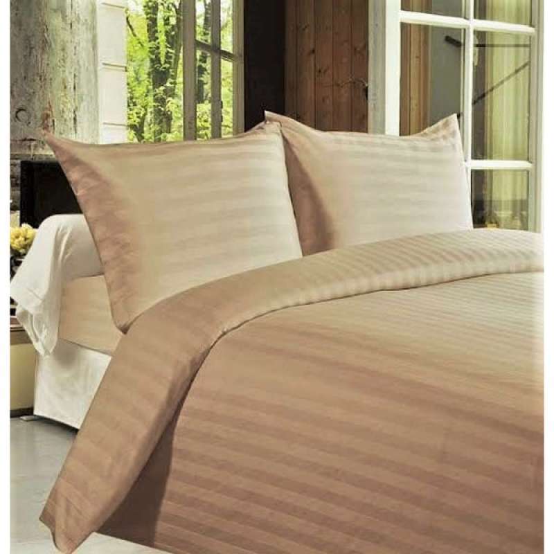 Jual Jaxine Bedcover Set Bahan Dobby Motif Garis Cappucino Tinggi 40 Cm Murah Mei 2021 Blibli