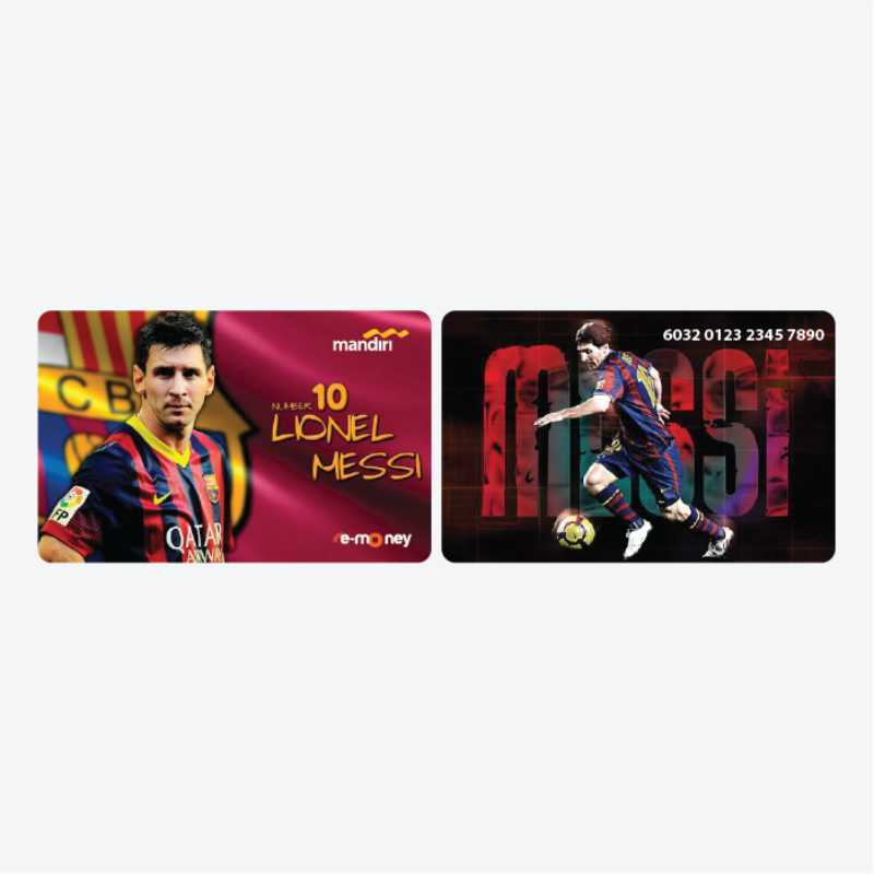 Jual Kartu EMONEY MANDIRI Klub Bola Pemain Bola Lionel Messi 1 Klub Bola  Kartu Etoll e toll E Money E-money Winlycollections [2 SISI / Saldo NOL] di  Seller Winly Collections - Kota