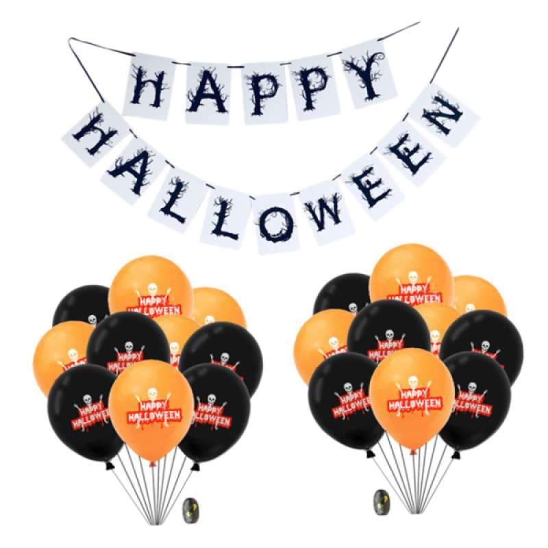 Jual 20pcs Balloons Banner Set Favor Decoration Halloween Party Hangings Ornament Online November 2020 Blibli Com