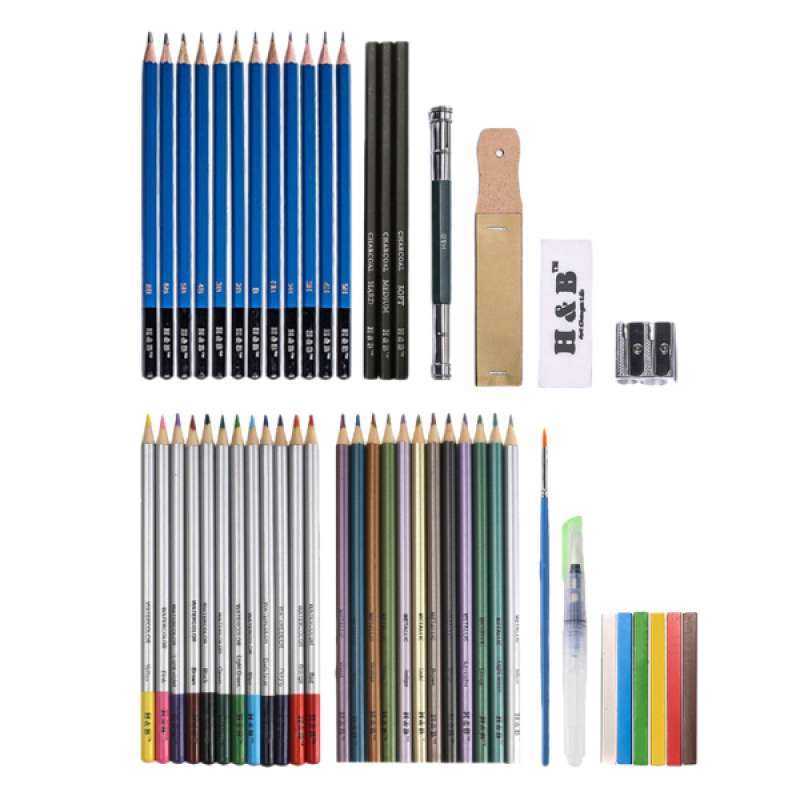 Jual 51X Pro Drawing Sketching Pencil Set Watercolor Stationery Art Painting Coloring - - Di Seller Homyl - China | Blibli