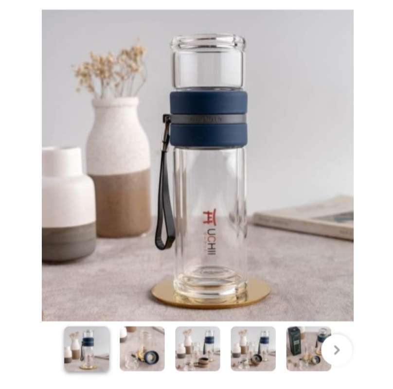 double wall glass tea tumbler