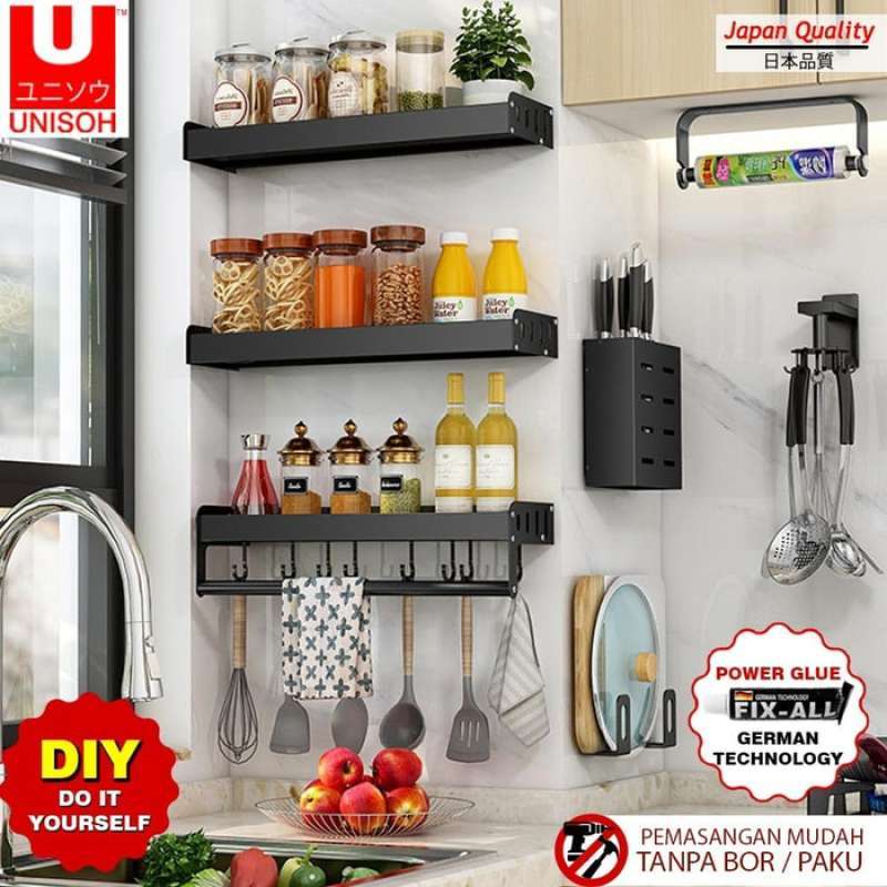 Jual Unisoh Rak Dapur Gantung Rak Aluminium Rak Dapur Serbaguna Online April 2021 Blibli