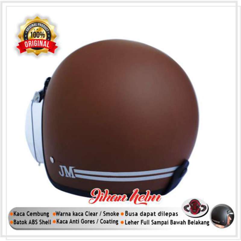 Jual Helm Helm Bogo Retro Jm Garis Coklat Doff Terbaru Online Februari 2021 Blibli Harga dari helm bogo ini juga tidak begitu tinggi, pas di kantong anda. helm helm bogo retro jm garis coklat doff terbaru