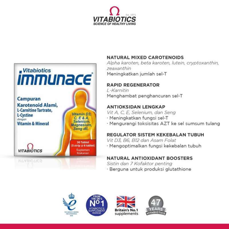 Jual Vitabiotics Immunace Suplemen Untuk Daya Tahan Tubuh Online November 2020 Blibli Com