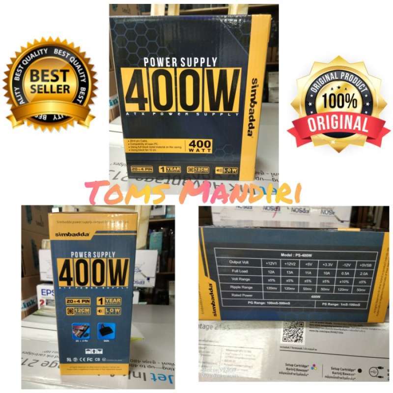 Power Supply Simbadda 400 watt PSU 400w Garansi Resmi 1th Simbadda