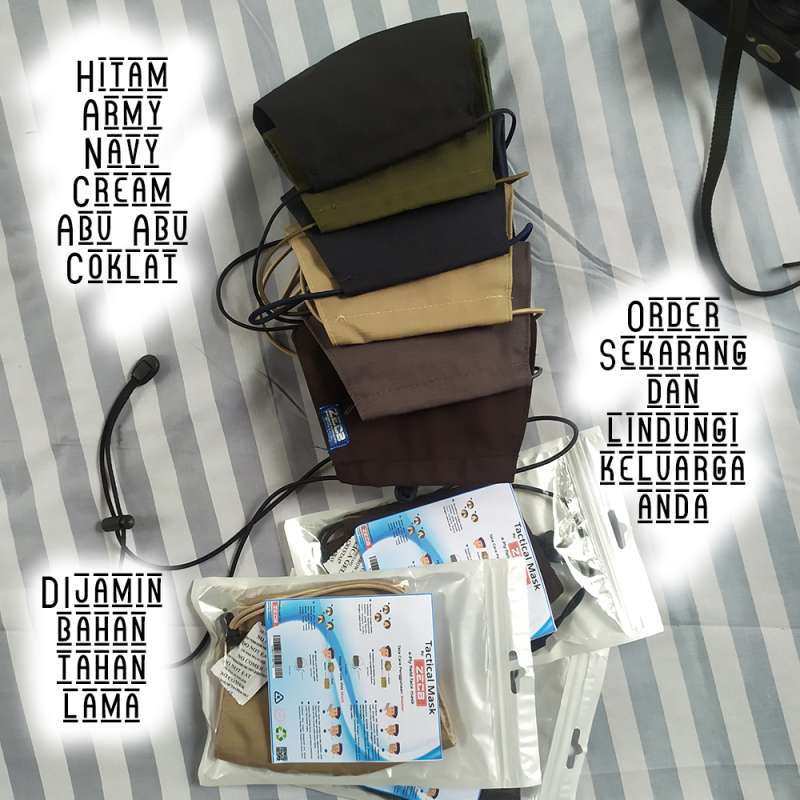 Jual Masker Taktikal 3 Lapis Kain Masker Mulur 3 Lapis Standart Sni Tactical Type Headloop Tali Elastis Pengunci Otomatis Online Januari 2021 Blibli