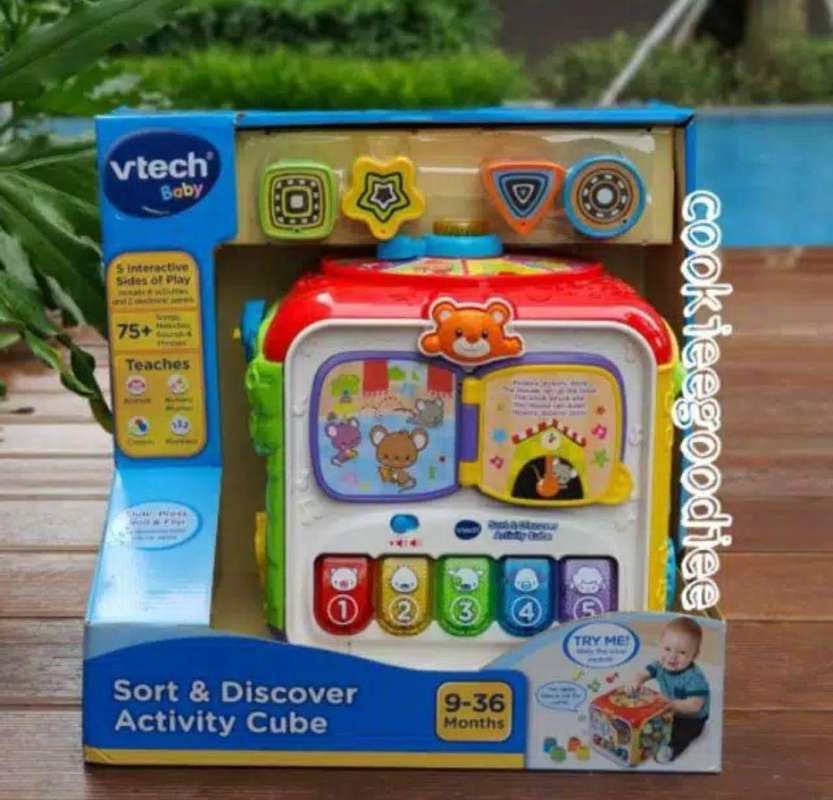 vtech sort & discover activity cube pink