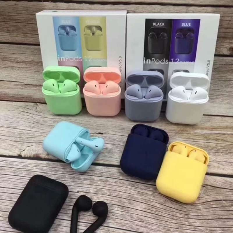 Jual Headset Bluetooth Inpods i12 TWS Macaron Earphone Bluetooth