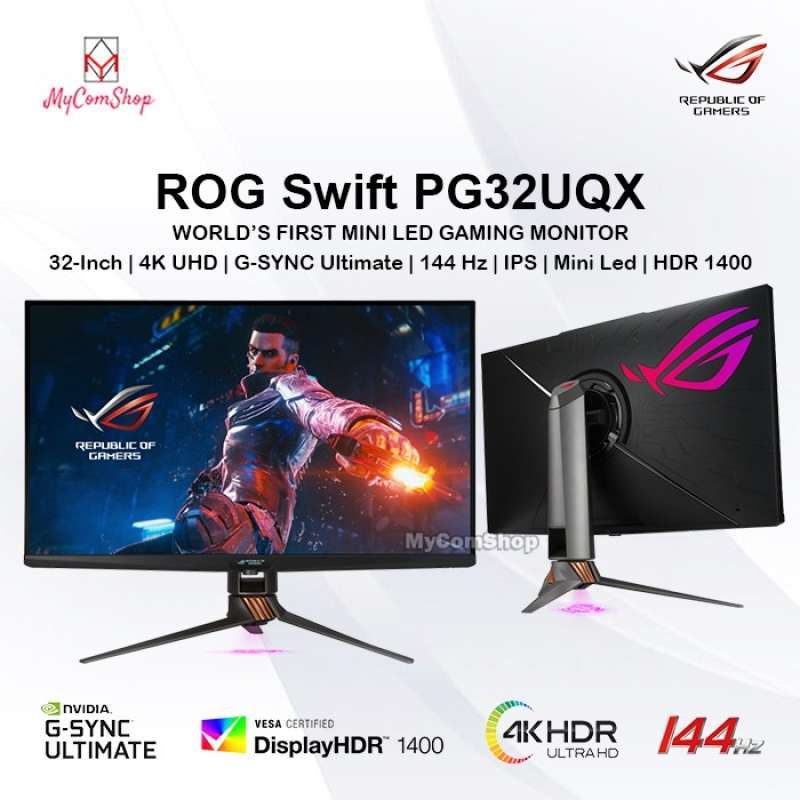 Rog Strix 32 Inch Asus 4k 144hz 32 Gaming Monitors Rog Swift G