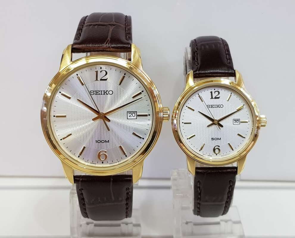 Jual Seiko SUR266P1 SUR658 Jam Tangan Couple Leather Strap di