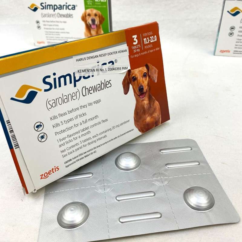 Jual Zoetis Obat Kutu Oral Simparica For Dog 5 1 10kg 3pcs Online Maret 2021 Blibli Simparica (zoetis) is a chewable tablet which contains the active ingredient sarolaner. zoetis obat kutu oral simparica for dog 5 1 10kg 3pcs