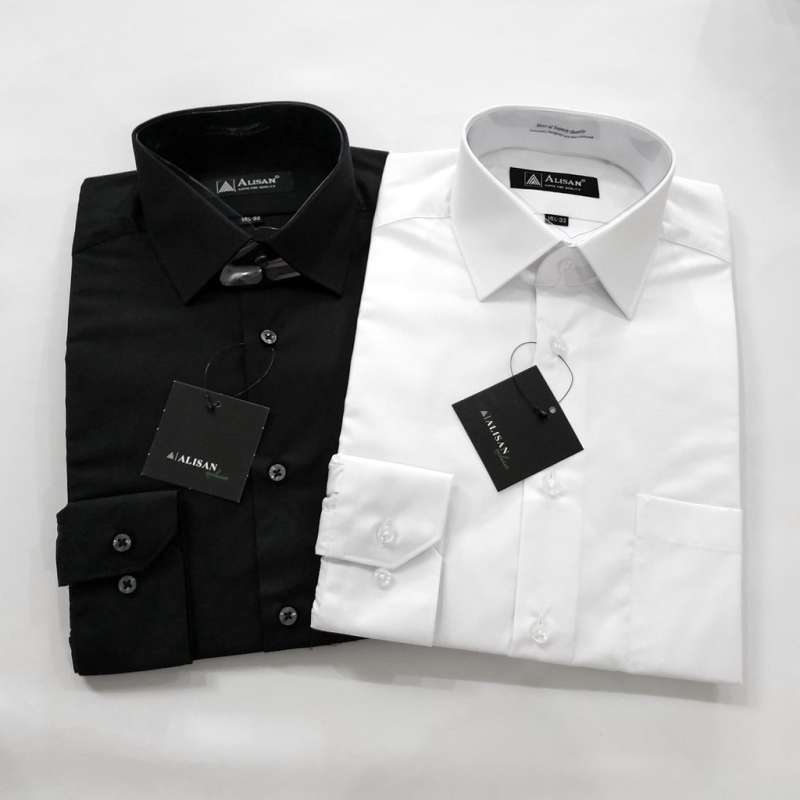 Jual Alisan Kemeja Slimfit Polos Lengan Panjang Hitam Putih Online Februari 2021 Blibli