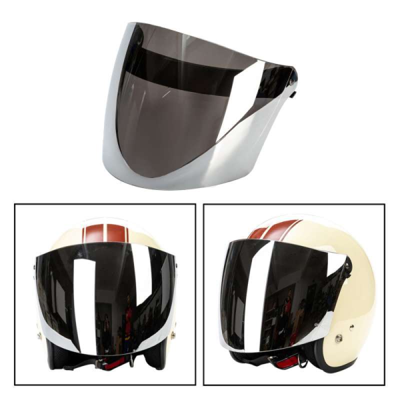 Jual Retro Open Face Motorcycle Helmet Face Shield 3 Snaps Buttons Helmet Visor Terbaru Juni 2021 Blibli