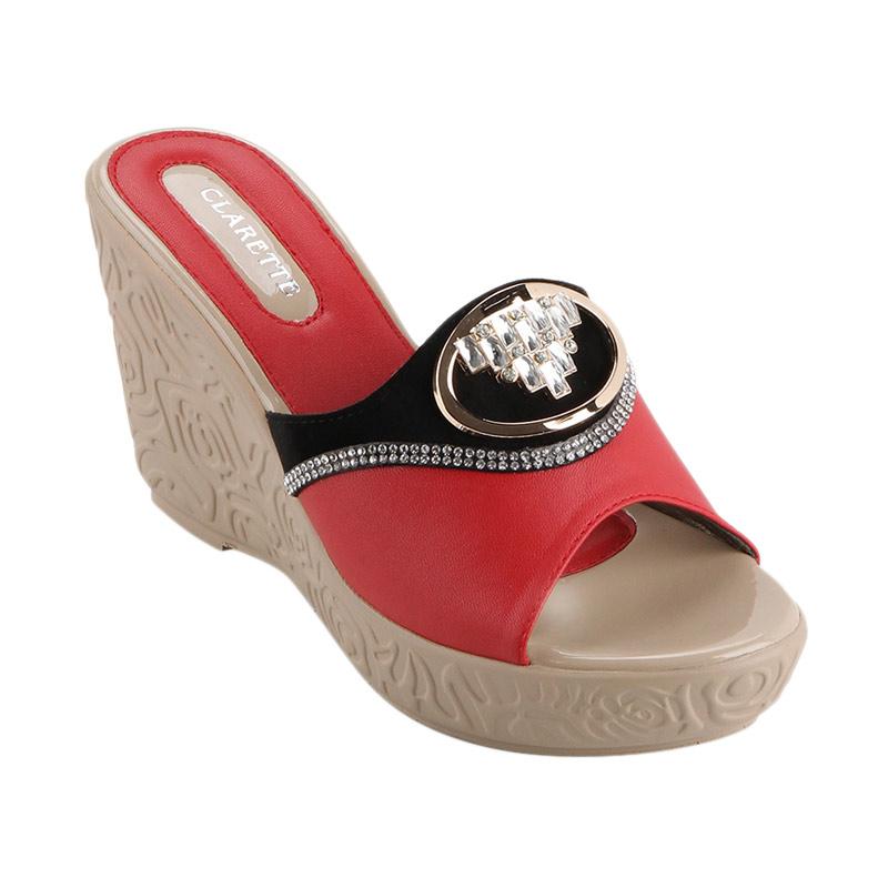 Clarette Brittany Wedges Sandals - Red