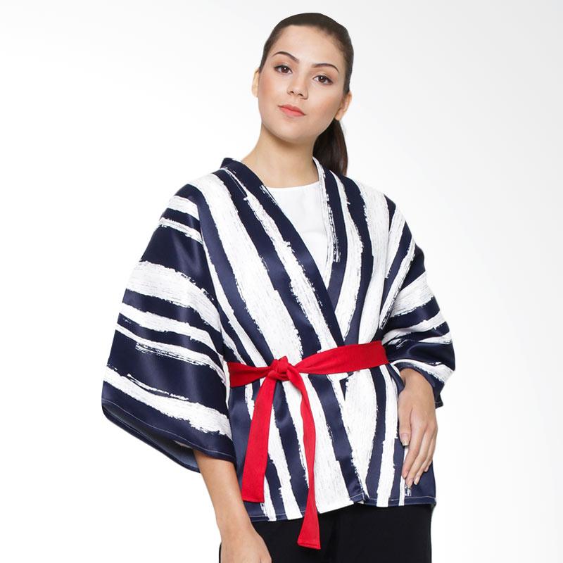 REE Dramatic Kimono Outerwear - White Navy
