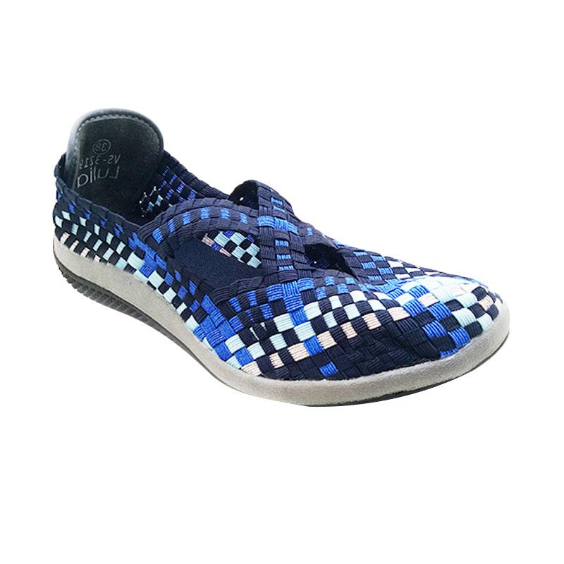 Lulia VS3219 Sepatu Rajut Wanita - Blue Black