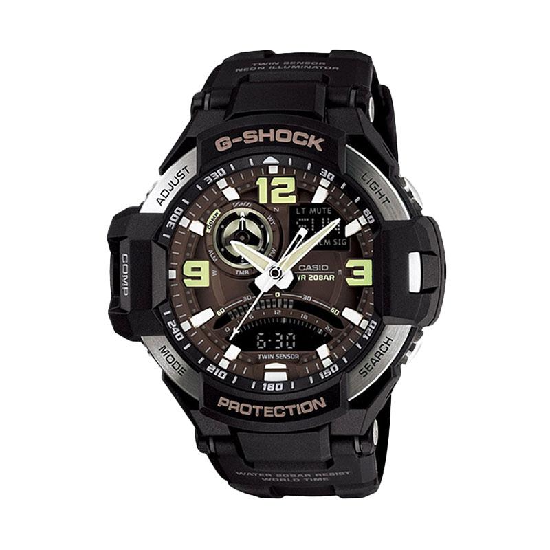 Casio G-Shock Jam Tangan Pria GA-1000-1B - Hitam Coklat