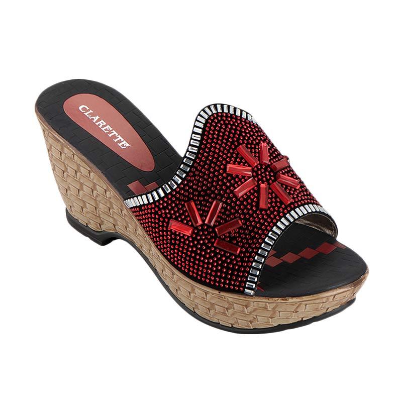 Clarette Bernadette Wedges Sandals - Red