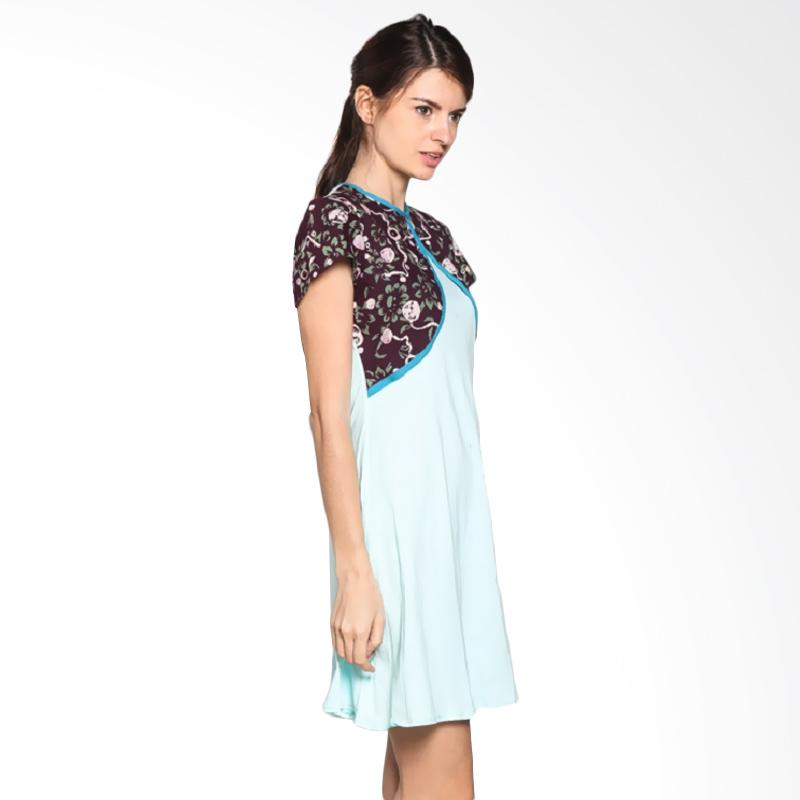 Fafa Collection DEAR 005 Dress Batik Wanita - Biru Muda