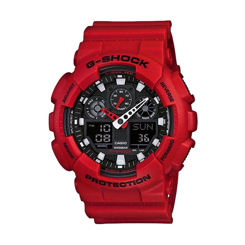 Casio G-Shock GA-100B-4A Resin Jam Tangan Pria - Merah