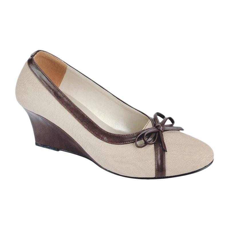 Catenzo SM 248 Tunnelly Wedges Shoes - Cream Brown