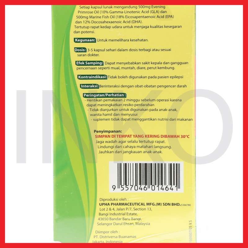 Jual NATURALLE EVENING PRIMROSE OIL PLUS OMEGA 3 FISH OIL EPA DHA 100KAPSUL  di Seller inko - Kab. Tangerang, Banten | Blibli