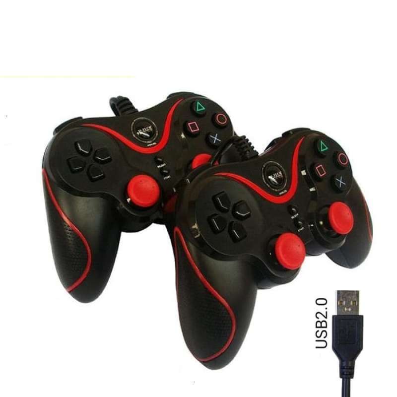 gamepad double getar joystick stik computer m tech inferno 1 pcs