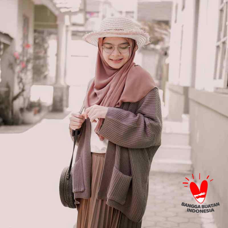 Cardigan rajut oversize burgundy clearance