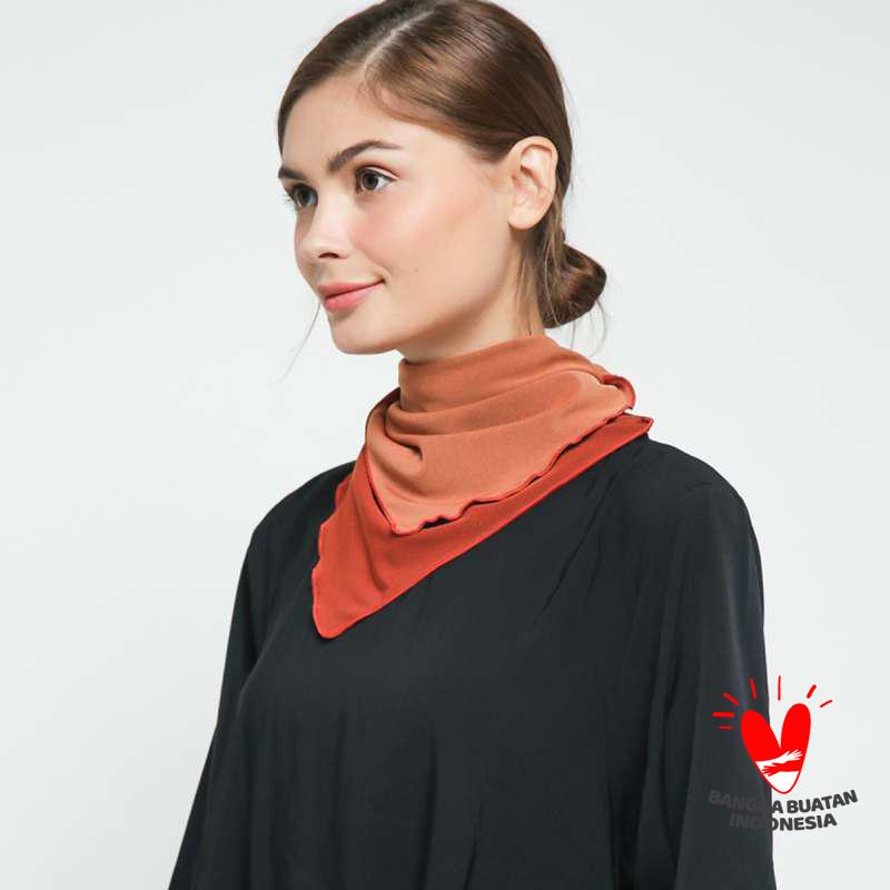 Jual Syal Leher Scarf Segitiga Korea Jersey Kotak Bolak Balik