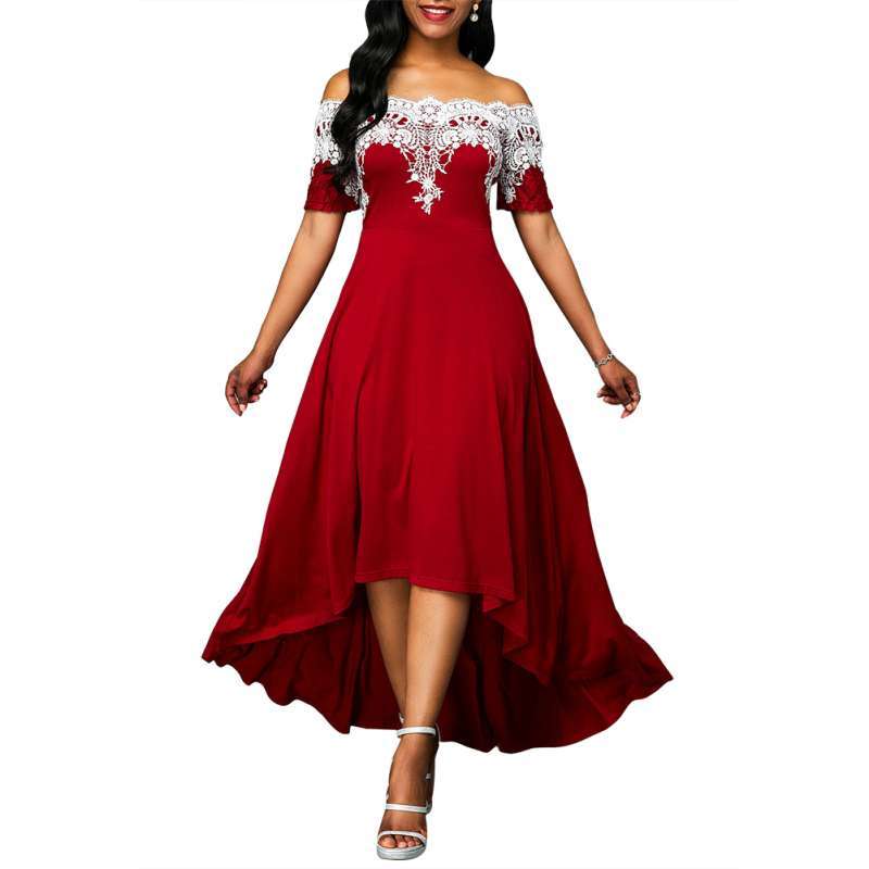 plus dip hem layered floral lace dress