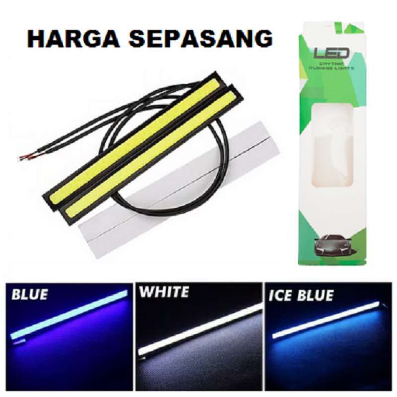 lampu drl led plasma 17 cm cob strip 17cm grill mobil motor putih biru ice blue merah