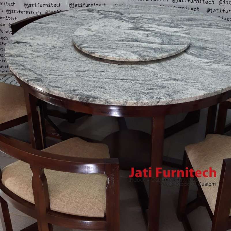 Jual Dining Set Set Meja Makan Kayu Jati Top Marmer Viscon White Online April 2021 Blibli