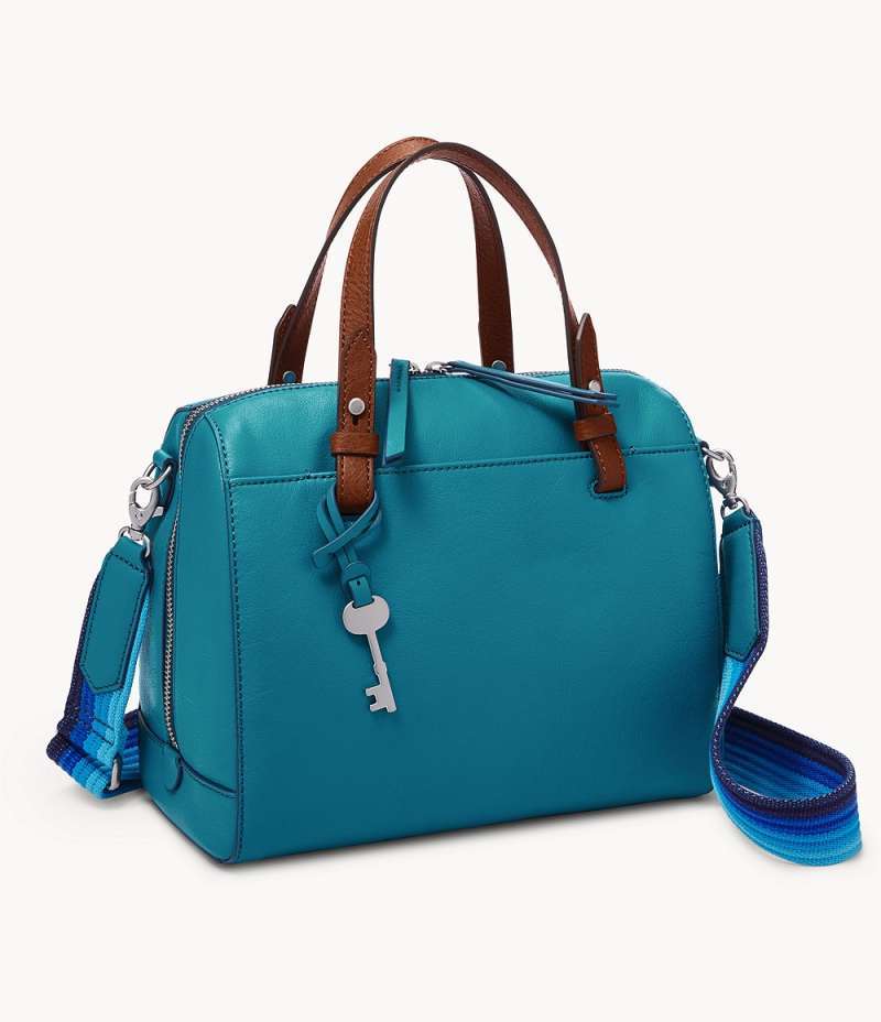 Fossil rachel satchel blue on sale