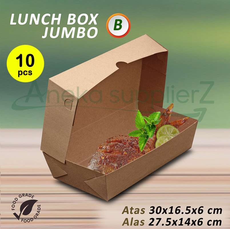 Promo Lunch Box Paper JUMBO B Coklat 10 pcs Diskon 24 di