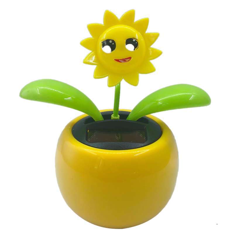 Solar Dancing Flower Toy Bobble Head Figurine Educational Toy Pink Flower 