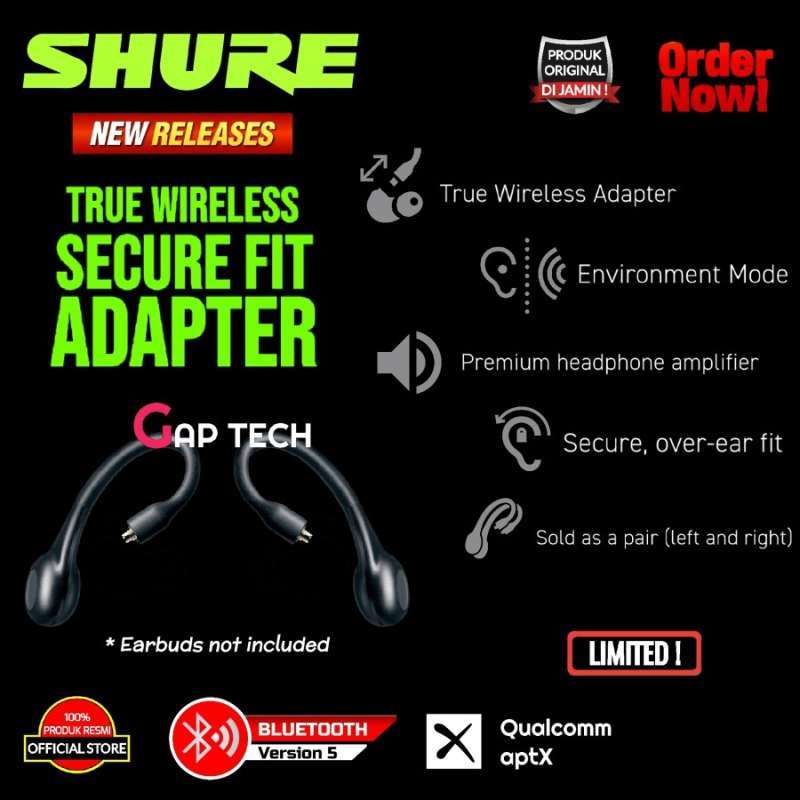 Wireless Secure Shure Tws Adapter Earphones True Wireless