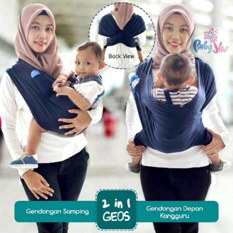 Baby Wrap 2 in 1 Merk Baby Star Gendongan Bayi Aneka Warna
