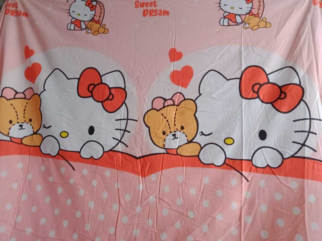 Jual Arjuna Sprei Bahan Katun Motif Hello Kitty Blanket Online Mei