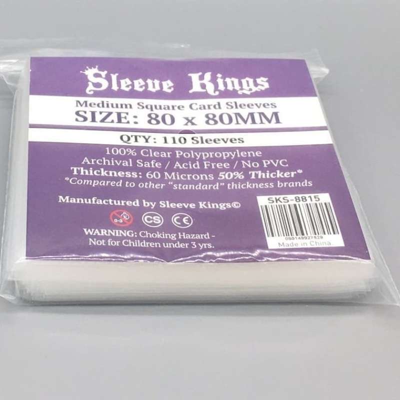 card sleeves 80x80mm Medium Square Card Sleeves (80x80mm) 110 Pack, 60 Micron, SKS-8815 –  sleevekings main image 1