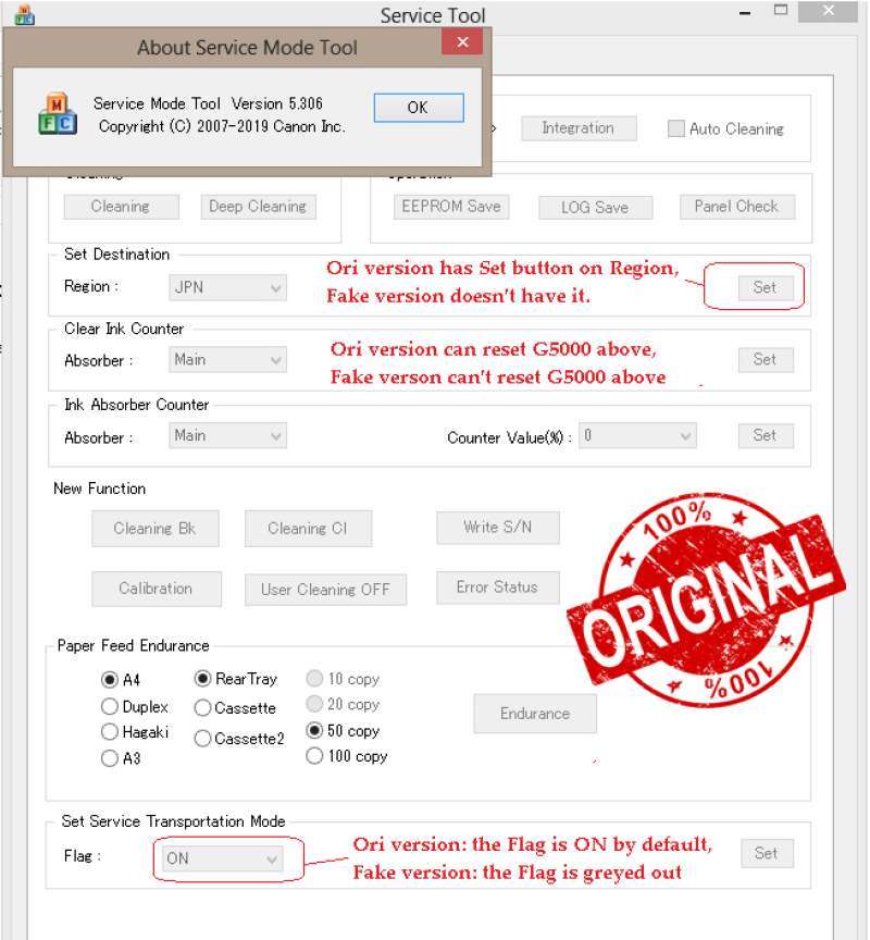 reset canon g5000 g6000 original not fake version unlimited 1 pc