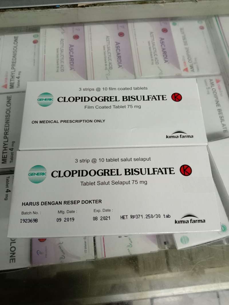 Clopidogrel 75 mg kimia harga farma bisulfate Clopidogrel Etercon
